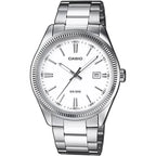 Casio férfi karóra MTP-1302D-7A1, nemesacél szíj, fehér számlap, 38 mm, WR50