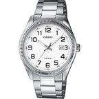 Casio férfi karóra MTP-1302PD-7B, kvarc, acél szíj, 38 mm, fehér számlap, WR50