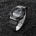 Casio AE-1000W-1BV férfi digitális karóra, világidő, WR100, fekete, doboz