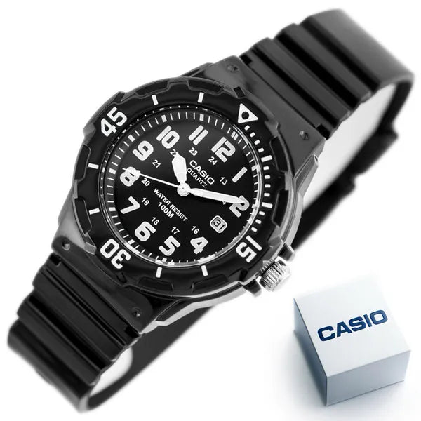 Casio LRW-200H-1BV női karóra, fekete, 33 mm, WR100, kvarc, gyanta