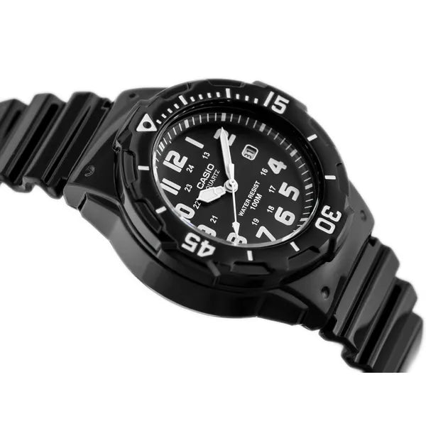 Casio LRW-200H-1BV női karóra, fekete, 33 mm, WR100, kvarc, gyanta