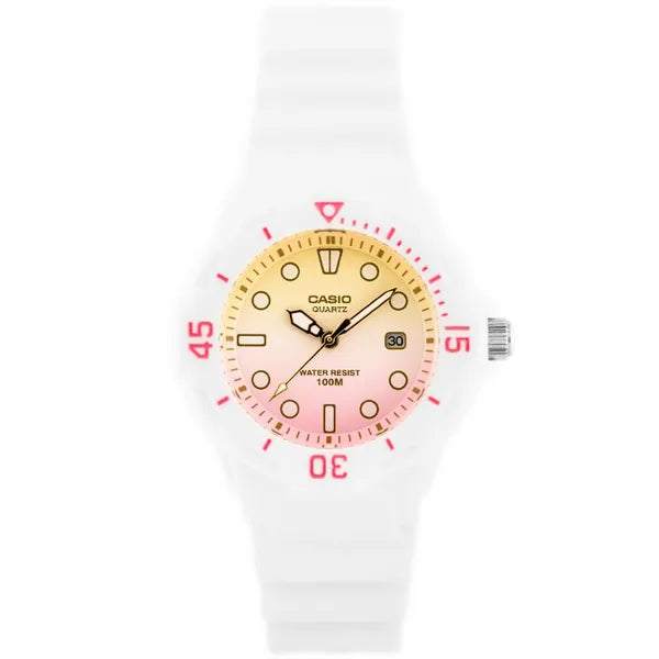Casio LRW-200H női kvarc karóra, 33 mm, WR100, fehér, dátum