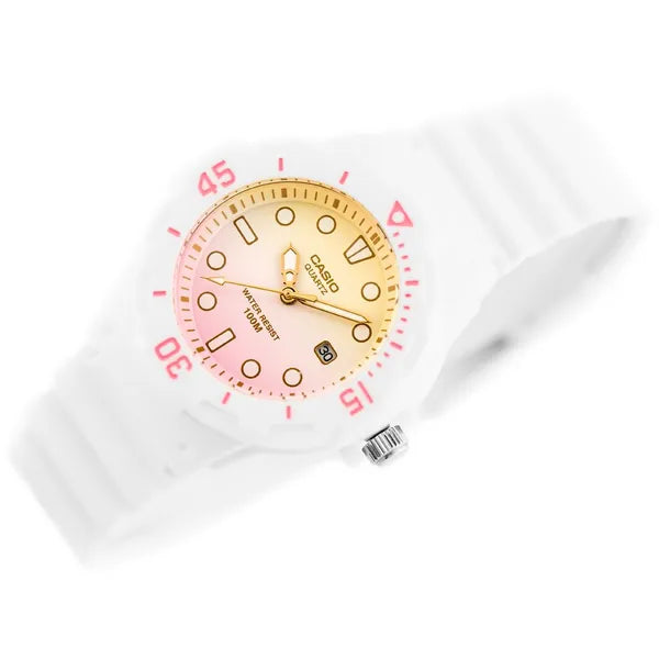 Casio LRW-200H női kvarc karóra, 33 mm, WR100, fehér, dátum