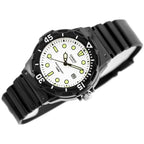 Casio LRW-200H-7E1V női karóra, WR100, fekete szíj, fehér számlap, díszdoboz