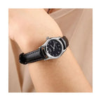 Casio LTP-1094E-1ARDF női karóra, fekete számlap, bőrszíj, WR30 + díszdoboz
