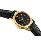 Casio LTP-1094Q-1ARDF női karóra, arany tok, fekete bőrszíj, kvarc, WR30, 23 mm