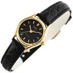 Casio LTP-1094Q-1ARDF női karóra, arany tok, fekete bőrszíj, kvarc, WR30, 23 mm