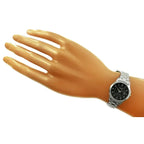 Casio LTP-V004D-1BUDF női karóra, ezüst rozsdamentes acél, fekete számlap, WR30
