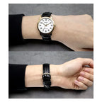 Casio MTP-V001GL-7B férfi karóra, arany tok, fehér számlap, fekete bőr szíj