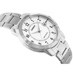 Casio férfi karóra MTP-V004D-7B, acél szíj, fehér számlap, dátum, WR30