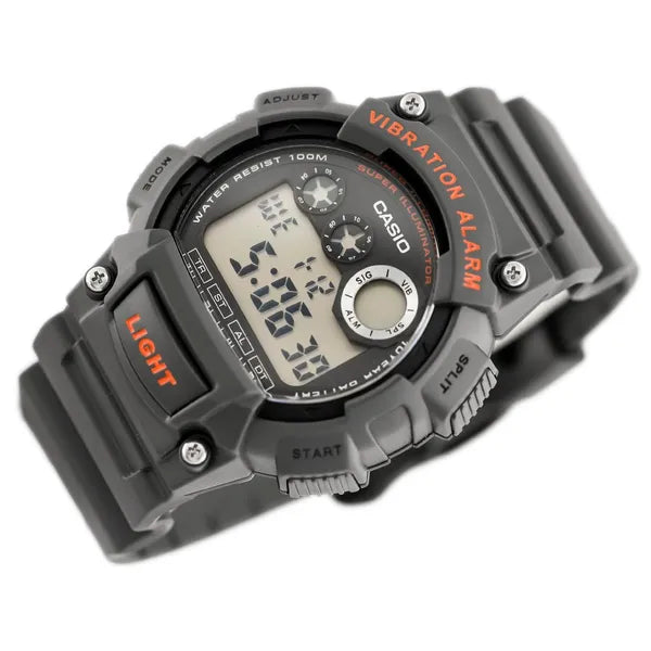 Casio W-735H-8AV férfi sportóra, WR100, Super Illuminator, rezgő ébresztő, 47 mm