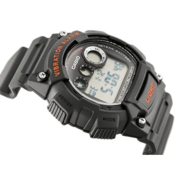 Casio W-735H-8AV férfi sportóra, WR100, Super Illuminator, rezgő ébresztő, 47 mm
