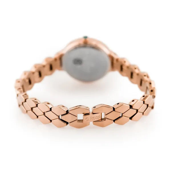 G. Rossi női karóra, rózsaarany, Miyota kvarc, acél szíj, WR30, 23 mm