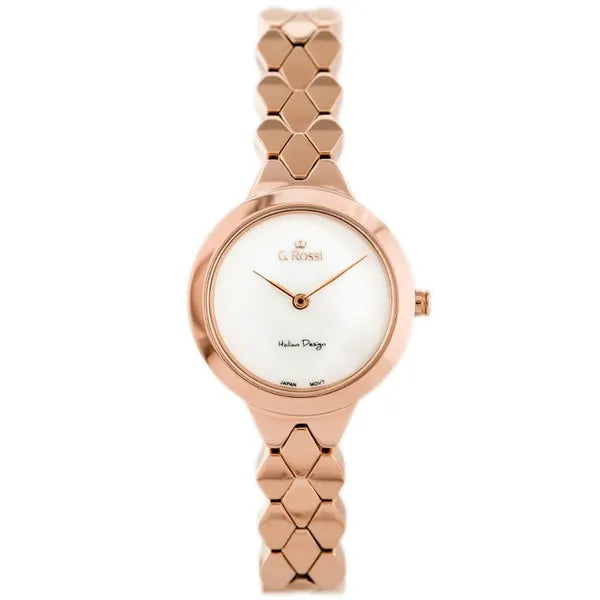 G. Rossi női karóra, rózsaarany, Miyota kvarc, acél szíj, WR30, 23 mm